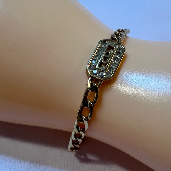 Vintage Germany Christian Dior Gold Rhinestone Bracelet 7" Made in Germany - Picture 8 of 9